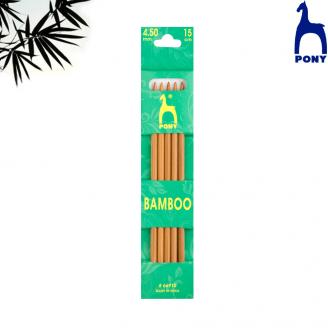 BAMBOO agujas de dos puntas de 15 cm - PONY