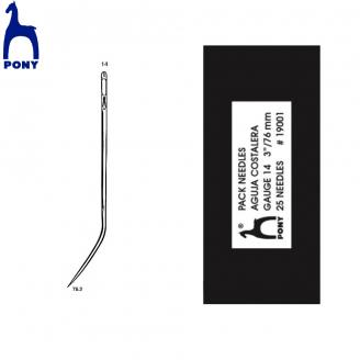 Agujas de punta curva para embalar/pack needles (en sobre) - PONY