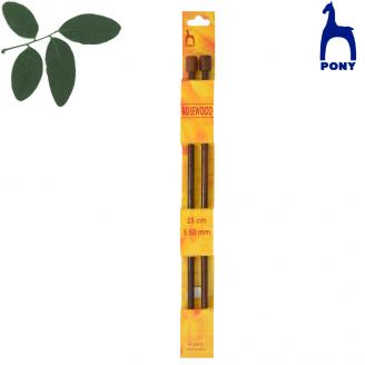 ROSEWOOD agujas de tricotar de 25 cm - PONY