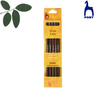 ROSEWOOD agujas de dos puntas de 15 cm - PONY