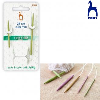 COLOUR agujas circulares de 28 cm - PONY